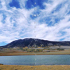 Wispy Autumn Clouds Above Elk Mountain & Pond, Vertical